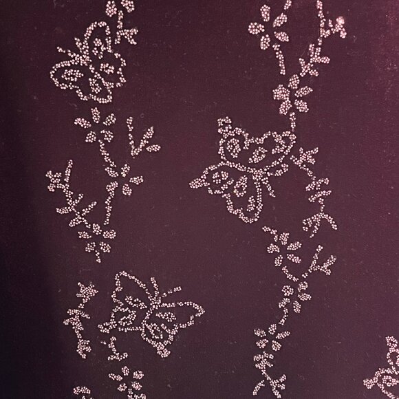 Vintage all that Jazz mini dress dark purple butterfly floral size small fairy - Picture 3 of 10